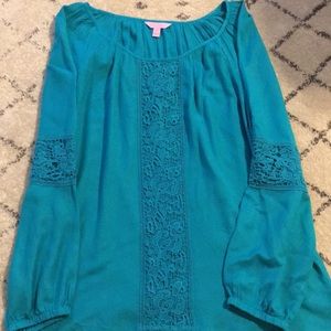 Turquoise bohemian blouse
